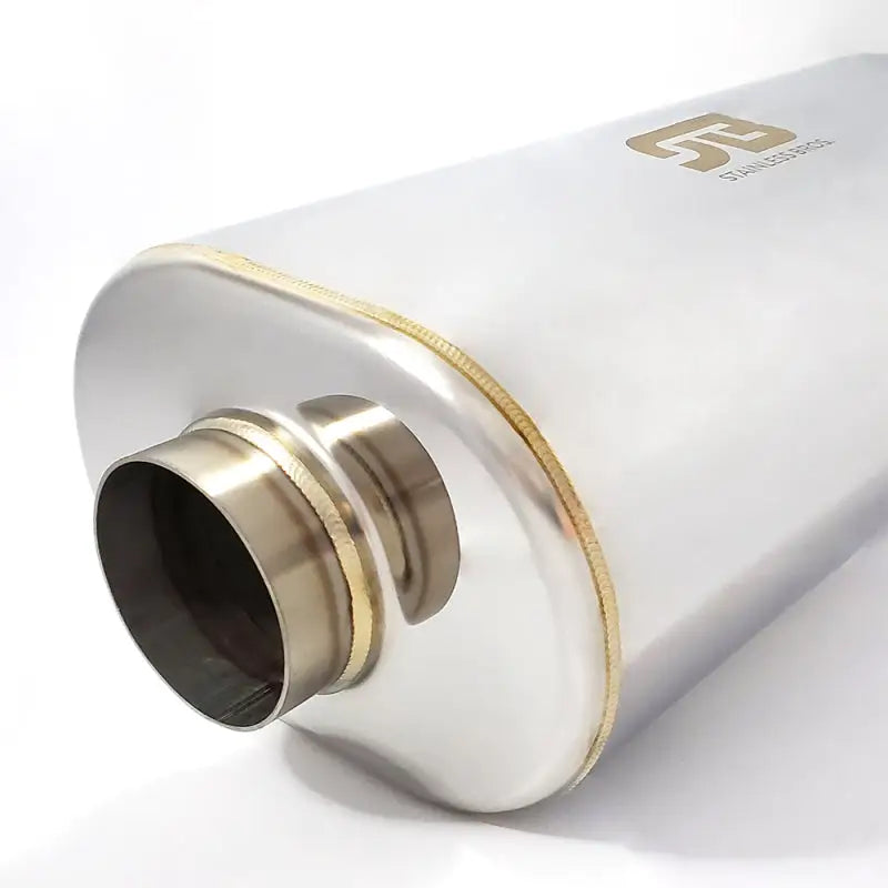 Stainless Bros 3.0in x 17.0in OAL SS304 Muffler - Polished - Truck & Automotive
