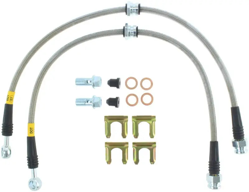 Braided stainless steel brake lines for Mitsubishi Eclipse and Dodge Stratus front brakes
