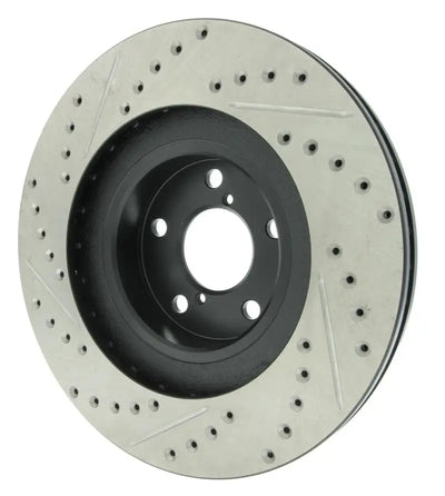 StopTech 02-10 Subaru WRX Slotted & Drilled Left Front Rotor (exc. STi) 