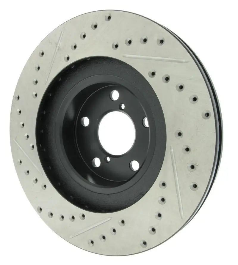StopTech 02-10 Subaru WRX Slotted & Drilled Left Front Rotor (exc. STi) 
