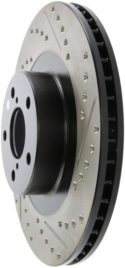 StopTech 02-10 Subaru WRX Slotted & Drilled Left Front Rotor (exc. STi) 