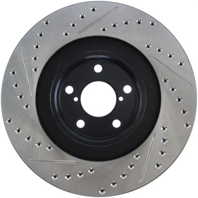 StopTech 02-10 Subaru WRX Slotted & Drilled Left Front Rotor (exc. STi) 