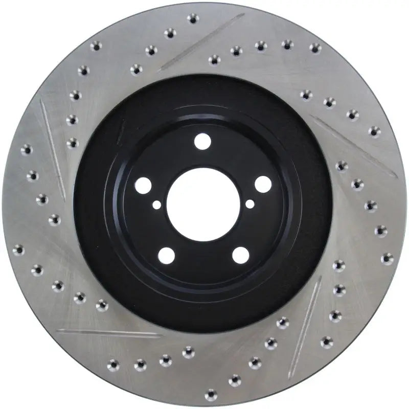 StopTech 02-10 Subaru WRX Slotted & Drilled Left Front Rotor (exc. STi) 