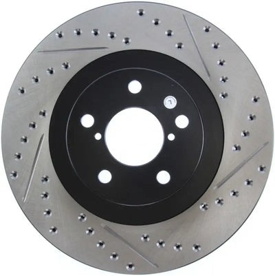 StopTech 02-10 Subaru WRX Slotted & Drilled Left Front Rotor (exc. STi) 