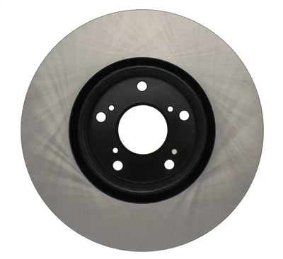 Silver-gray Honda Civic cryo-stop rotor with black hat and five lug holes