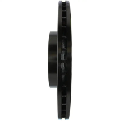 Black slotted vented disc brake rotor for Honda Civic with Stoptech Cryo-Stop technology