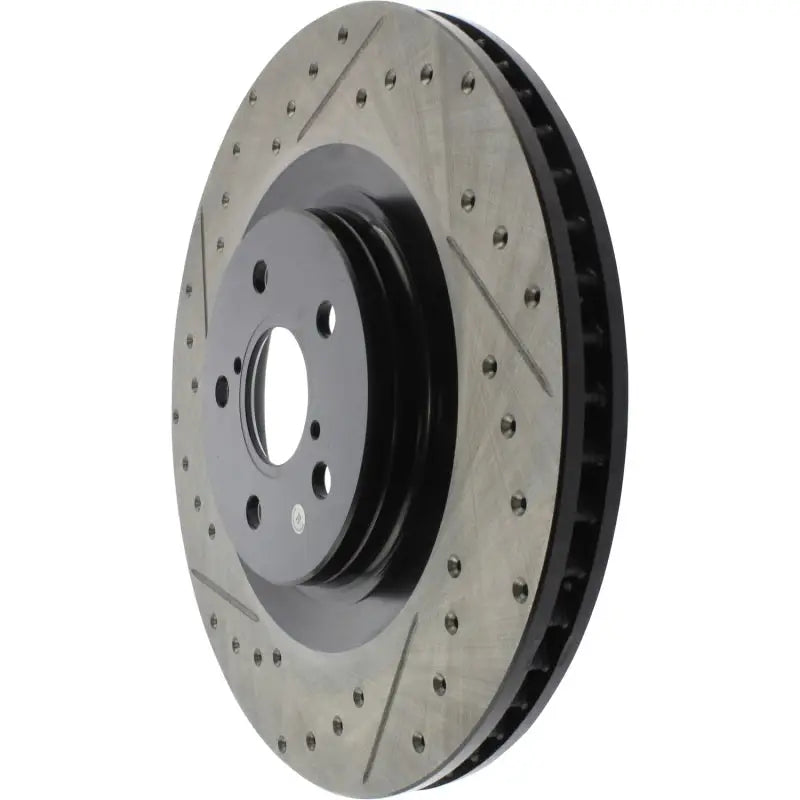StopTech 13-18 Lexus GS350 Slotted & Drilled Front Right Rotor 