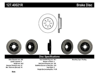 Stoptech StopTech 90-01 Acura Integra (exc. Type R) / 01-05 Honda Civic / 07+ Honda Fit / 93-97 Del Sol VTEC