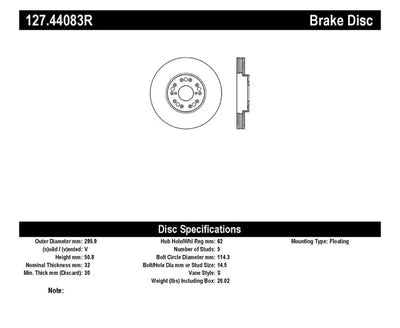 StopTech 93-05 Lexus GS300/GS350/GS400/GS430/GS450H / 00-05 Lexus IS300 / 93-94 Lexus LS400/LS430/L 