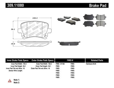 StopTech Performance 06-09 Audi A3 / 05-09 Audi A4/A6 / 08-09 Audi TT / 06-09 VW GTI / 06-09 Jetta 