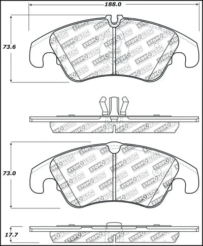StopTech Performance 08-10 Audi A5 / 10 S4 / 09-10 Audi A4 (except Quattro) Front Brake Pads 