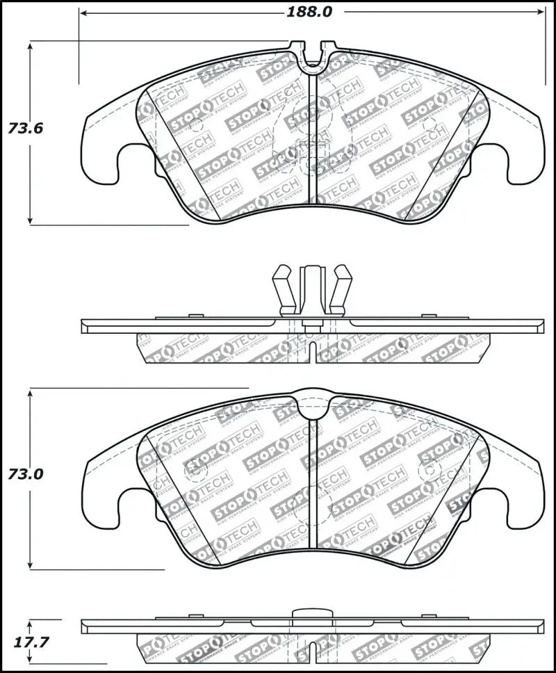 StopTech Performance 08-10 Audi A5 / 10 S4 / 09-10 Audi A4 (except Quattro) Front Brake Pads 