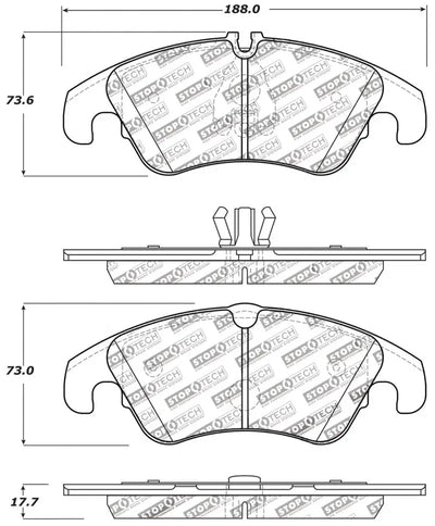 StopTech Performance 08-10 Audi A5 / 10 S4 / 09-10 Audi A4 (except Quattro) Front Brake Pads 