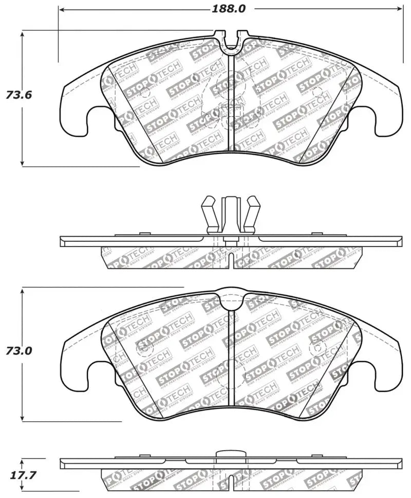StopTech Performance 08-10 Audi A5 / 10 S4 / 09-10 Audi A4 (except Quattro) Front Brake Pads 
