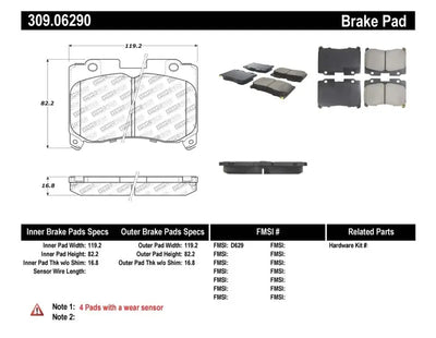 StopTech Performance 5/93-98 Toyota Supra Turbo Front Brake Pads 