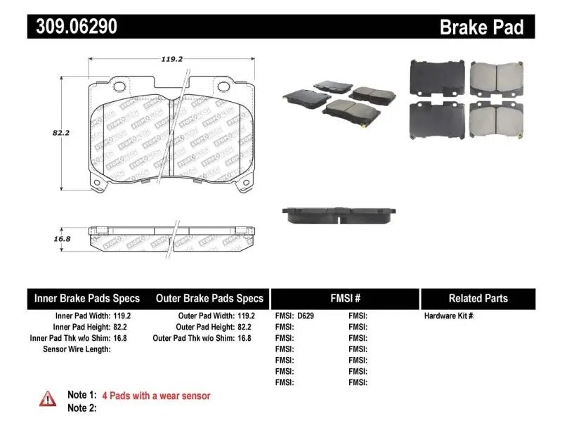Stoptech StopTech Performance 5/93-98 Toyota Supra Turbo Front Brake Pads