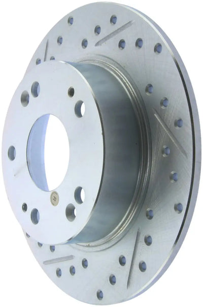StopTech Select Sport drilled silver brake rotor, front left