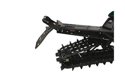 Rear bump of Straightline 182-123-White Hide snowmobile in black and white Pol