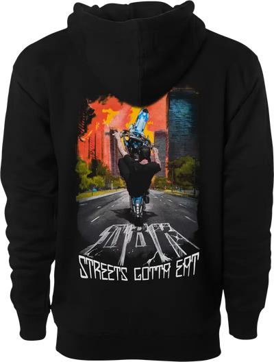 Streets Gotta Eat Hoodie Black Md - DBK