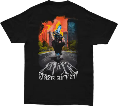 Streets Gotta Eat Tee Black Lg - DBK