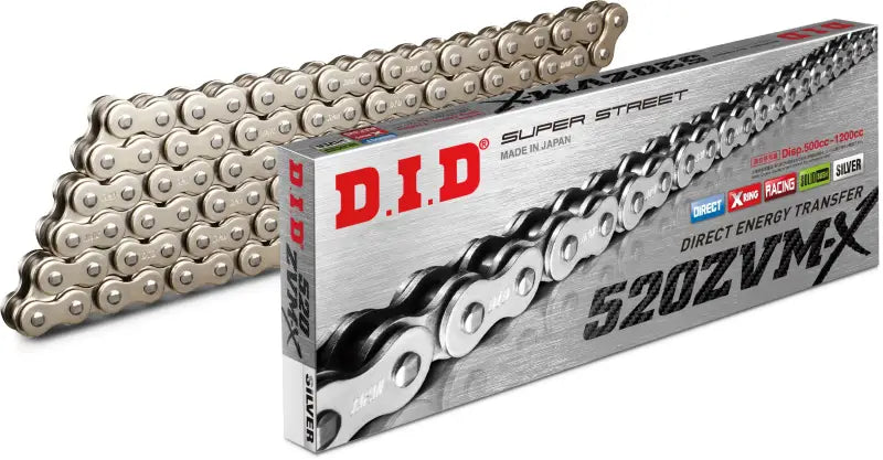 D.I.D Super Street 520zvmxs 110l X Ring Chain Nickel for Powersports