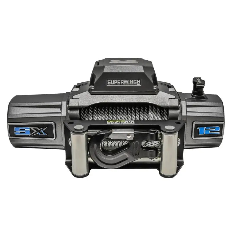 Superwinch 12000 LBS 12V DC 3/8in x 85ft Wire Rope SX 12000 Winch - Graphite - 1712200