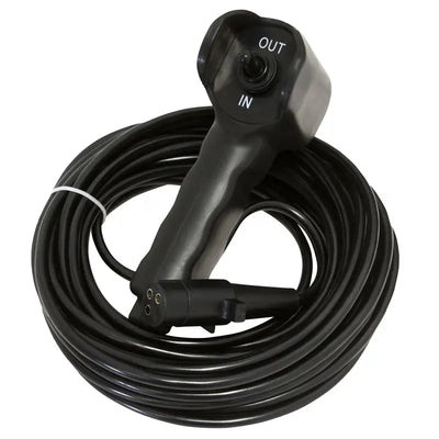 Black winch remote with coiled cable for Tiger Shark 18000SR synthetic rope winch