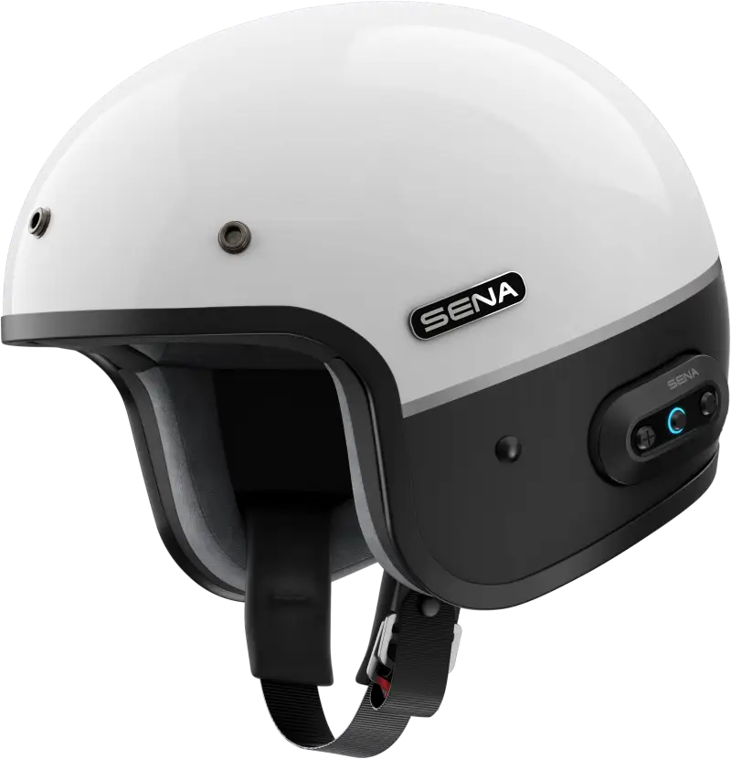 Surge Open Face Helmet W/Mesh Glossy White/Matte Black 2x - SENA