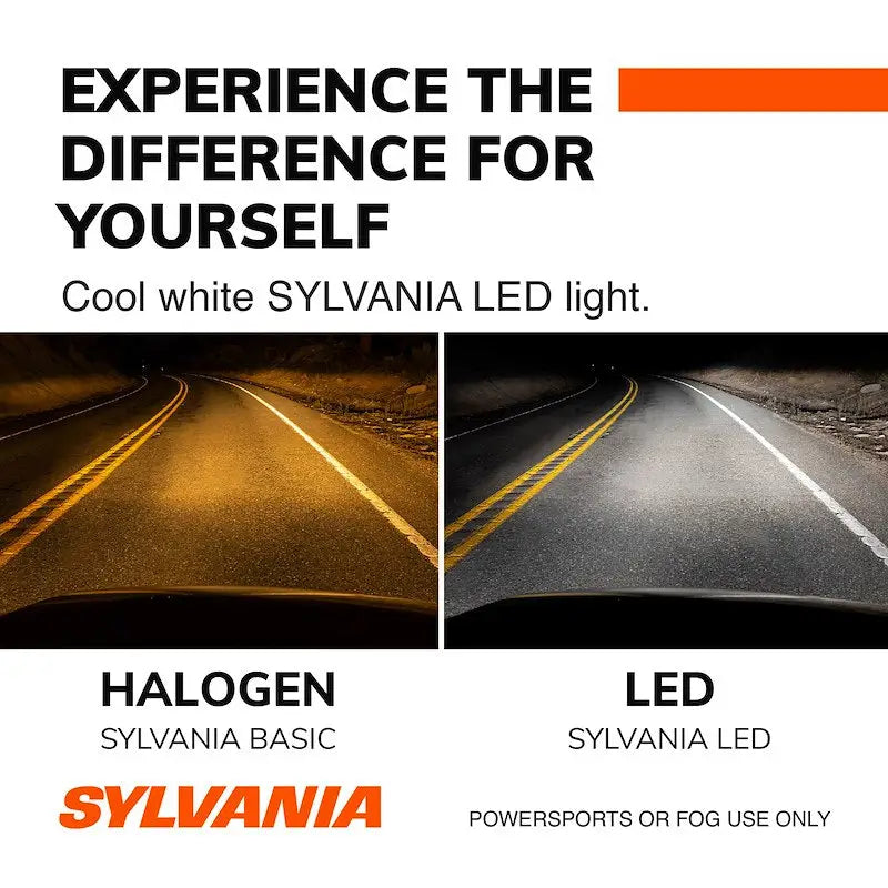 Sylvania Silverstar 9006SLBX2 LED fog light bulbs, cool white 6000K glow