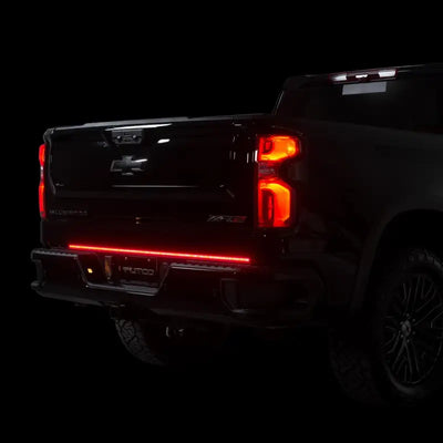 Tailgate Light LED; 60 Inch Flexible Bar; Clear Lens; Red Running/ Brake/ White Reverse/ Amber Turn Signals; Tinted