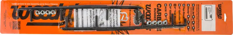 Orange blister pack with black trail blazer round shoe laces and metal eyelets for TAT4-9850