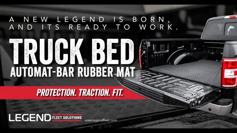 Black Legend Fleet truck bed mat with Automat-Bar design for pickup truck bed