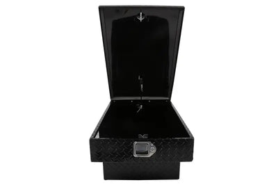 Tool Box Crossover; Gull Wing; Diamond Tread; Black Gloss Powder Coated Aluminum; 69-3/4 Inch Length x 20 Width 12.2