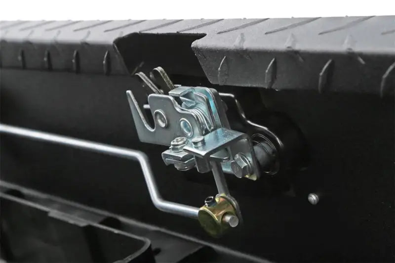 Tool Box Crossover Low Profile; Single Lid; Diamond Tread; Black Textured Powder Coated Aluminum; 69-3/4 Inch Length x