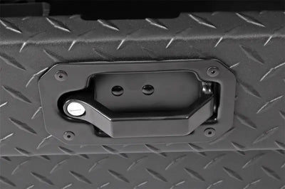 Tool Box Crossover Standard; Single Lid; Diamond Tread; Black Textured Powder Coated Aluminum; 69-3/4 Inch Length x 20