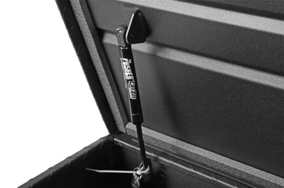 Tool Box Crossover Standard; Single Lid; Diamond Tread; Black Textured Powder Coated Aluminum; 69-3/4 Inch Length x 20