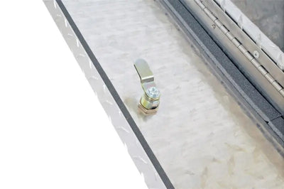 Tool Box Wheel Well; Single Lid; Diamond Tread; Silver; Aluminum; 37 Inch Top Length/ 14 Bottom Length x 7.75 Width