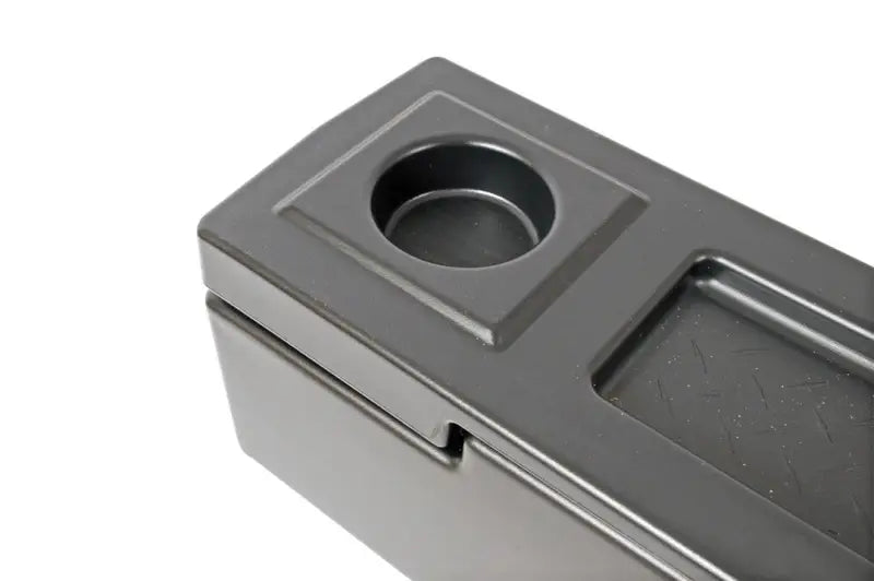 Tool Box Wheel Well; Single Reversible Lid; Black; Polyethylene; 37 Inch Top Length/ 14 Bottom Length x 7.75 Width 19.5