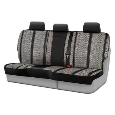 Gray and black striped car seat cover for Fia Tr Rear fitment on Sierra 1500 Crew C