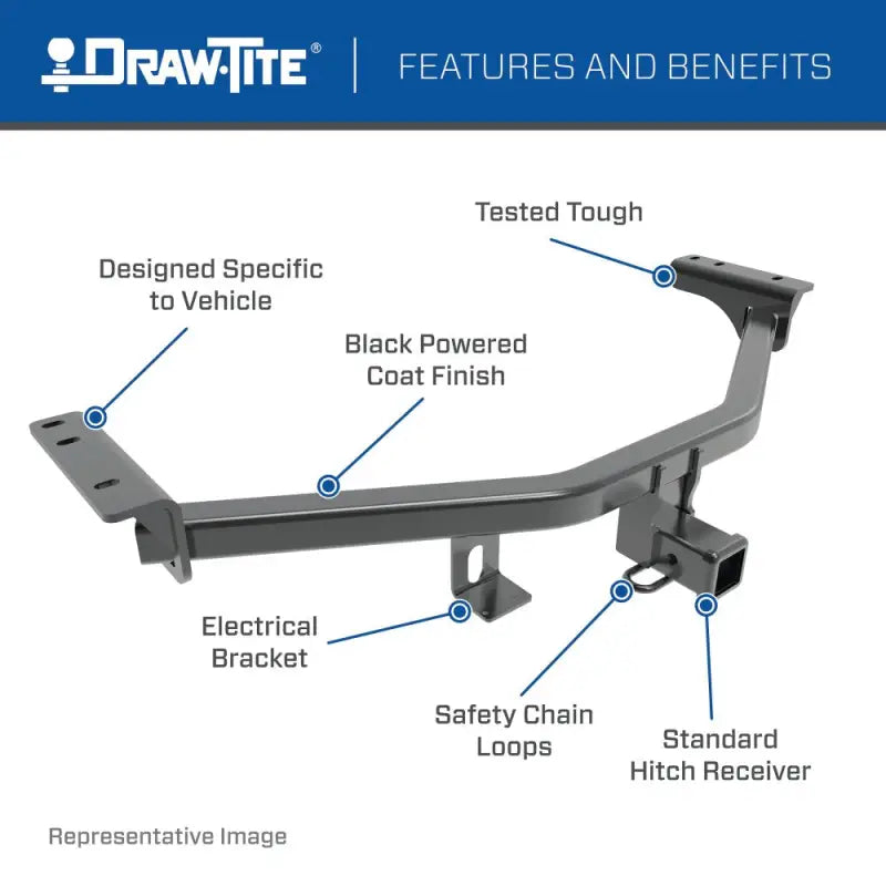 Trailer Hitch Rear Class III; Square Tube Welded; 2 Inch Receiver; 5000 Pound Weight Carrying Capacity/ 500 Tongue