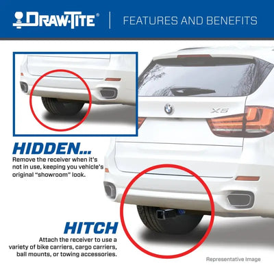 Trailer hitch rear Class III features and benefits on a durable square tube welded hitch