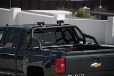 Truck Bed Bar 3 Inch Tubular Bar; Mounts Up To 4 Lights; Powder Coated; Black; Steel - & Automotive
