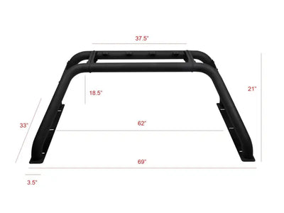 Truck Bed Bar Modular Style; Mounts Up To 4 Lights; Powder Coated; Black; Steel - & Automotive