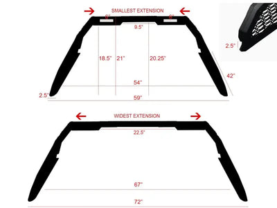 Truck Bed Bar Modular Style; Pre-Drilled Auxiliary Light Mounts; Powder Coated; Black; Steel - & Automotive