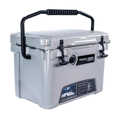 Gray Truck Gear COOLER20 20 Qt gear cooler with black handle and latches for adventures