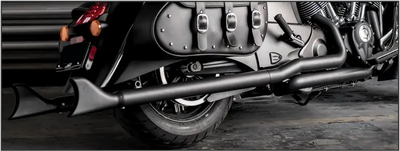 FREEDOM True Dual Headers 2.5" Black W/Sharktails `14 Up Indian for Powersports
