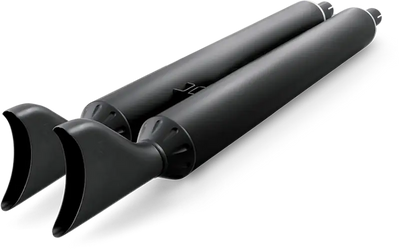 True Dual Headers 2.5" Black W/Sharktails `14 Up Indian 
