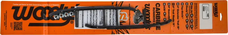 Carbide snowmobile runners in packaging for TSD4-9255 6 inch trail blazer round bar