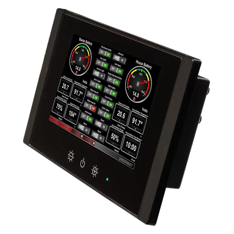 Black marine digital display on TSM810C-01 Maretron monitoring cntrl tchscreen device