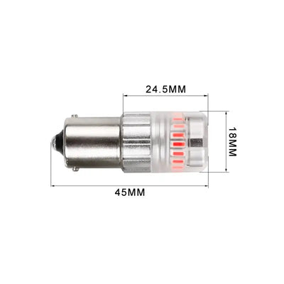 Turn Signal Light Bulb - LED 1156 Philips 3020 High Power LED; Red; 600 Lumens; 9 To 18 Volt DC; Set Of 2 - RV and Auto Parts